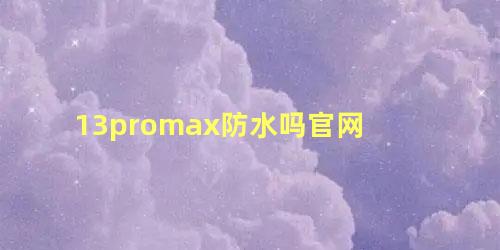 13promax防水吗官网