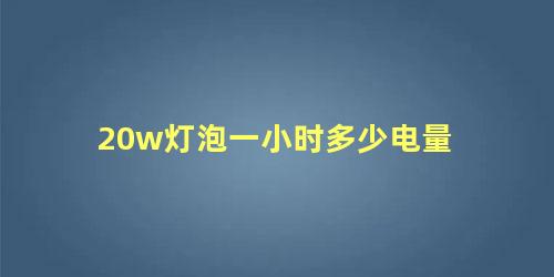 20w灯泡一小时多少电量