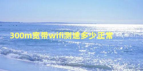 300m宽带wifi测速多少正常