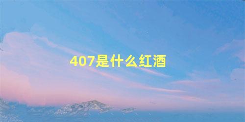 407是什么红酒