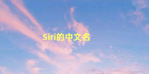 Siri的中文名