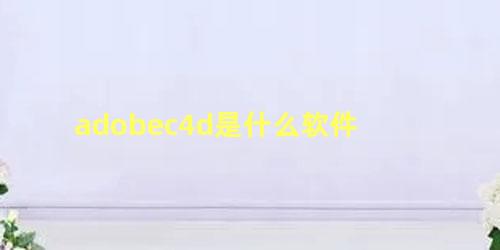 adobec4d是什么软件