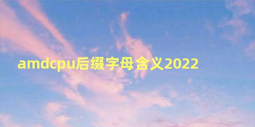 amdcpu后缀字母含义2022