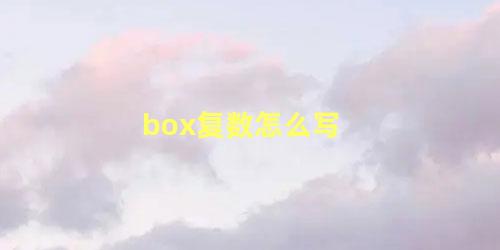 box复数怎么写