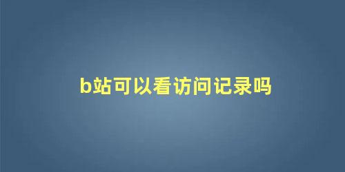 b站可以看访问记录吗