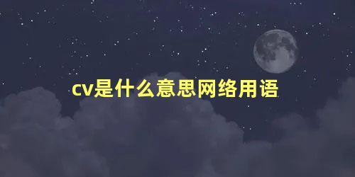 cv是什么意思网络用语