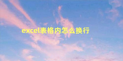 excel表格内怎么换行