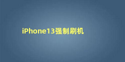 iPhone13强制刷机