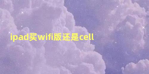 ipad买wifi版还是cellular版