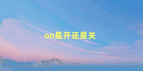 on是开还是关