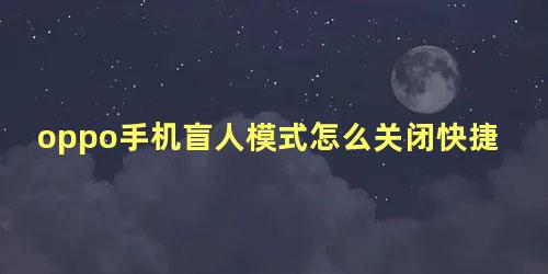 oppo手机盲人模式怎么关闭快捷键