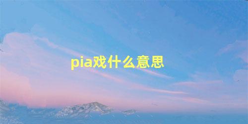 pia戏什么意思