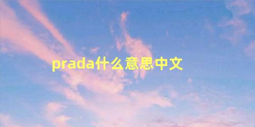 prada什么意思中文