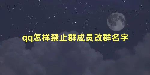 qq怎样禁止群成员改群名字