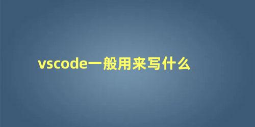 vscode一般用来写什么