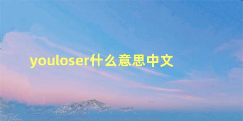 youloser什么意思中文