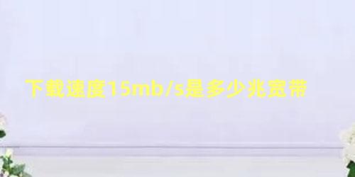 下载速度15mb/s是多少兆宽带