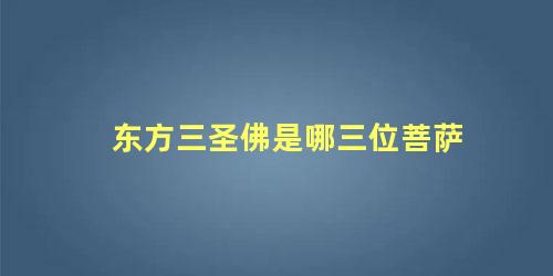 东方三圣佛是哪三位菩萨