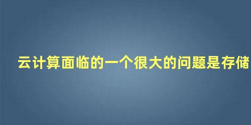 云计算面临的一个很大的问题是存储