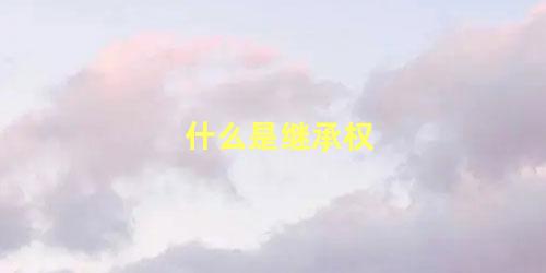 什么是继承权