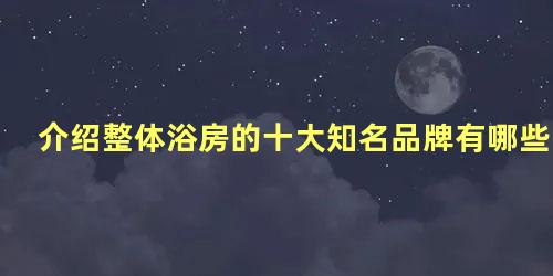 介绍整体浴房的十大知名品牌有哪些