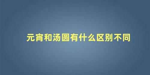 元宵和汤圆有什么区别不同