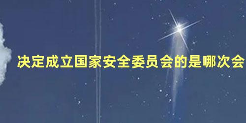 决定成立国家安全委员会的是哪次会议提出的