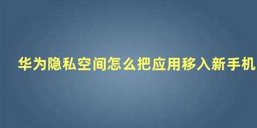 华为隐私空间怎么把应用移入新手机