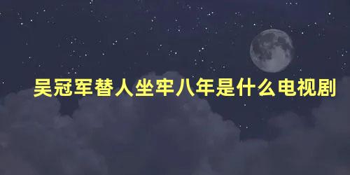 吴冠军替人坐牢八年是什么电视剧