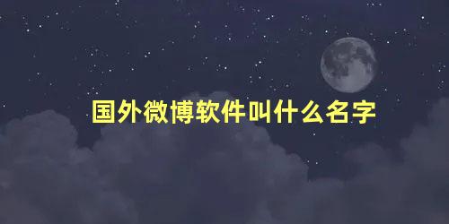 国外微博软件叫什么名字