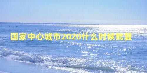 国家中心城市2020什么时候批复