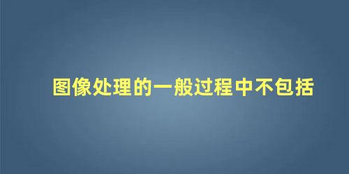 图像处理的一般过程中不包括