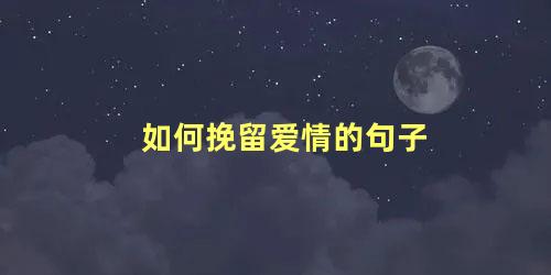 如何挽留爱情的句子