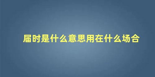 届时是什么意思用在什么场合