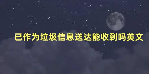 已作为垃圾信息送达能收到吗英文