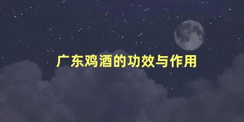 广东鸡酒的功效与作用