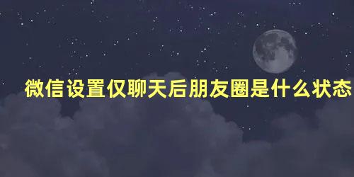 微信设置仅聊天后朋友圈是什么状态