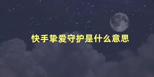 快手挚爱守护是什么意思