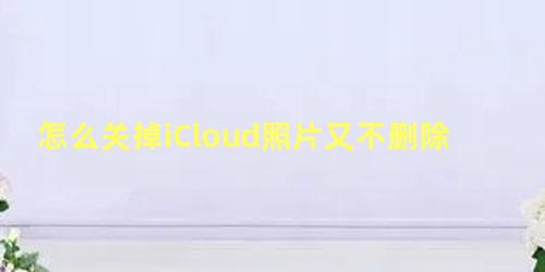 怎么关掉iCloud照片又不删除照片