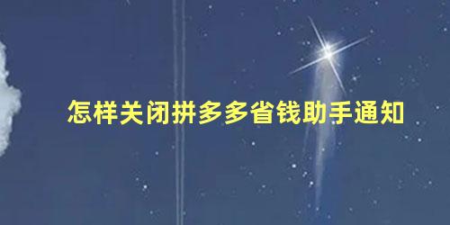 怎样关闭拼多多省钱助手通知