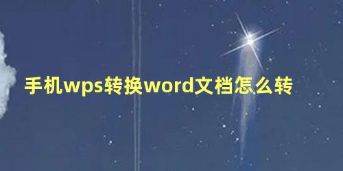 手机wps转换word文档怎么转