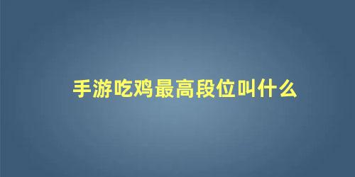 手游吃鸡最高段位叫什么