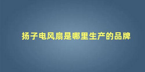 扬子电风扇是哪里生产的品牌