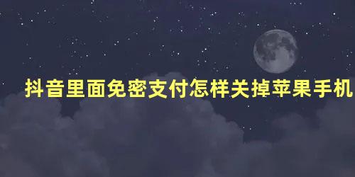 抖音里面免密支付怎样关掉苹果手机