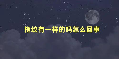 指纹有一样的吗怎么回事