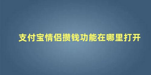 支付宝情侣攒钱功能在哪里打开