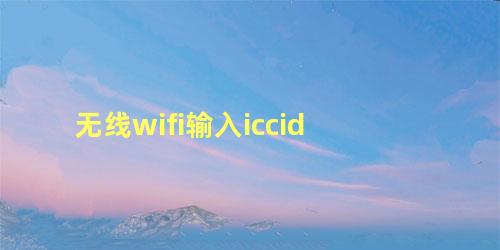 无线wifi输入iccid