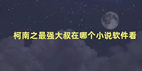 柯南之最强大叔在哪个小说软件看