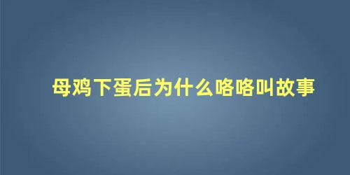 母鸡下蛋后为什么咯咯叫故事