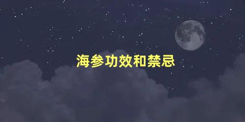 海参功效和禁忌